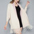 Aesthetica Two-Toned Shawl Coat, Elegant Wool Blend Winter Wrap Jacket for Women