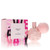 Ariana Grande Sweet Like Candy Eau de Parfum 3.4 oz bottle on a soft pink background, featuring a pastel geometric flacon with a fluffy pom-pom accent, surrounded by delicate marshmallows, blackberries, and a hint of glitter to reflect the fragrance’s sweet, playful scent profile.