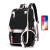 Side view of unisex anime backpack showing breathable padded straps and sleek gray design with water-resistant fabric