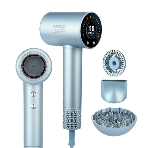 VEVOR High-Speed Hair Dryer with 105,000RPM Brushless Motor, 200 Million Negative Ions Hair Blow Dr E415-GSCFJ1800WWSZYI9NV1