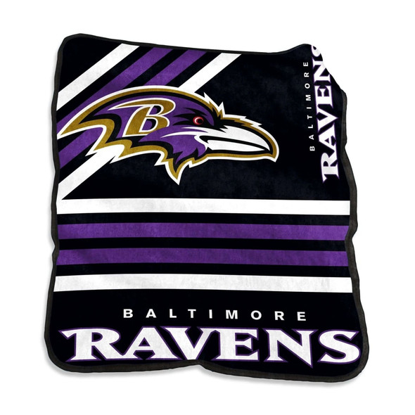 Official Baltimore Ravens 50Ă—60 Raschel Throw Blanket draped over a couch, showcasing vivid purple and black team colors with the Ravens logo centered, made from ultra-soft plush material for game day comfort and home dĂ©cor. Official Baltimore Ravens 50Ă—60 Raschel Throw Blanket draped over a couch, showcasing vivid purple and black team colors with the Ravens logo centered, made from ultra-soft plush material for game day comfort and home dĂ©cor.