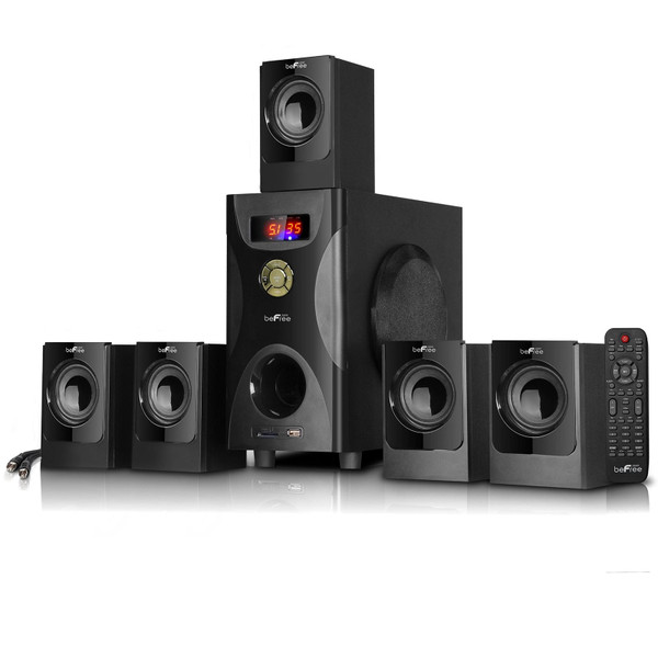 beFree Sound 5.1 Channel Surround Sound Bluetooth Speaker System in Black D970-BFS-425