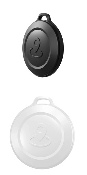 Compact multi-color GPS tracker key finder with sleek finish, designed for keys, pets, wallets and more, compatible with iOS Find My app