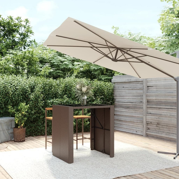  Bar Table With Glass Top Brown, Black A949-362593