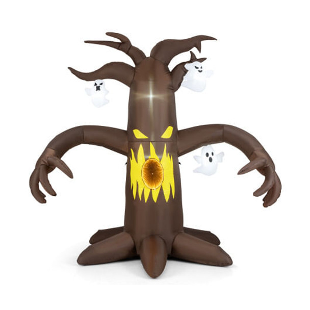 7.8 Ft Halloween Inflatable Dead Tree with Ghosts, LED Infinity Mirror Lights, Waterproof Outdoor Yard Decor, Self-Inflating with Stakes & Sandbags