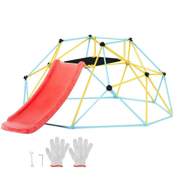 Climbing Dome, for Kids 3 to 9 Years Old, 8FT Geometric Dome Climber with Slide,Jungle Gym Supports E415-JHPDYX10FTHT5WB8CV0