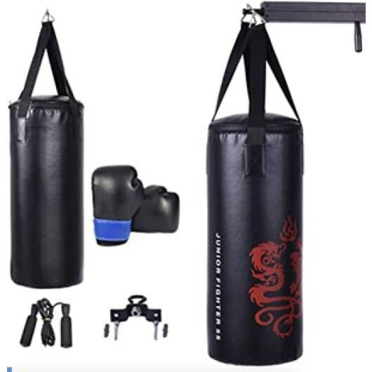 5 Pieces 40Lbs Filled Punching Boxing Set with Jump Rope and Gloves B593-SP37545