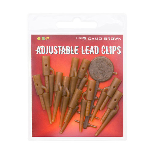 ESP Adjustable Lead Clips - Camo Brown