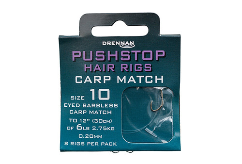 Drennan Pushstop Hair Rigs Carp Match Hooks to Nylon