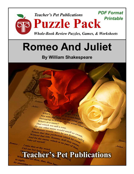 Romeo and Juliet Puzzle Pack Worksheets, Activities, Games