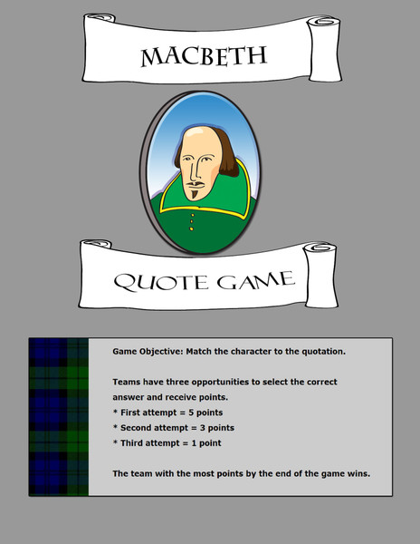Macbeth Quotes Digital Review Game