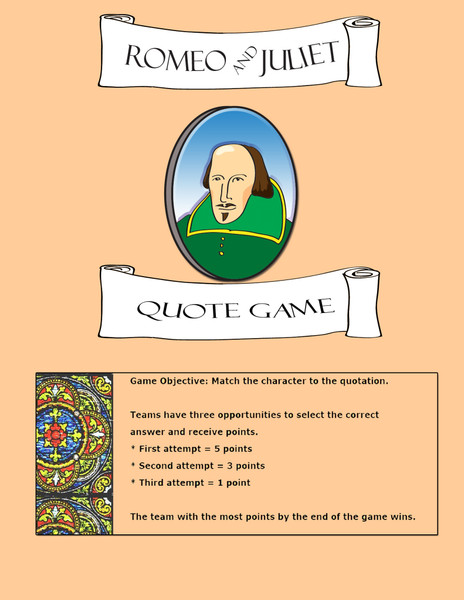 Romeo And Juliet Quotes Digital Review Game