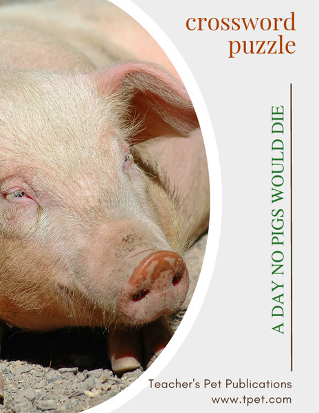 A Day No Pigs Would Die Crossword Puzzle Review Worksheet