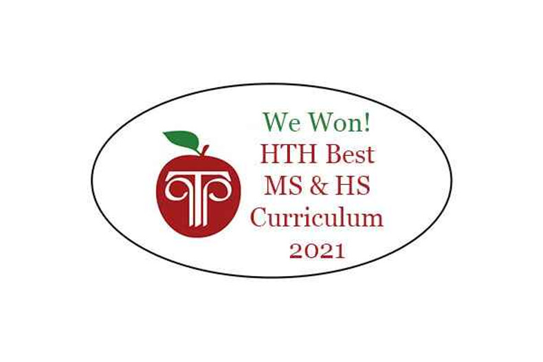 We won! Best Middle & High School Curriculum 2021!