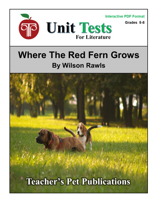 Where The Red Fern Grows Unit Test Interactive PDF Google Classroom