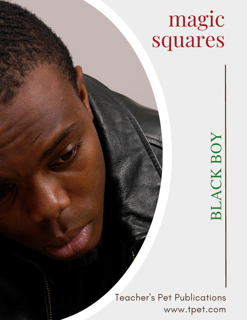 Black Boy Novel Study Magic Squares Review Game Worksheet