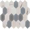 Pascal Adobe Collection Elongated hexagon glass mosaic PAB7103 Carabella Grey