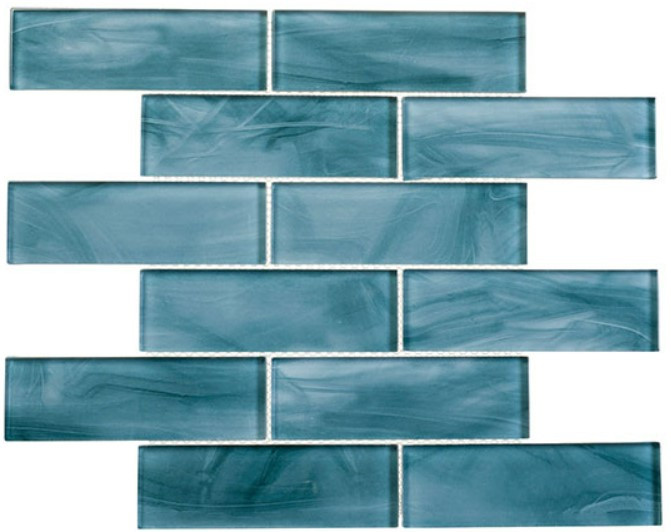 Victorian Icon 2 x 6 Glass Subway Tile VIC-1905 Neo Teal