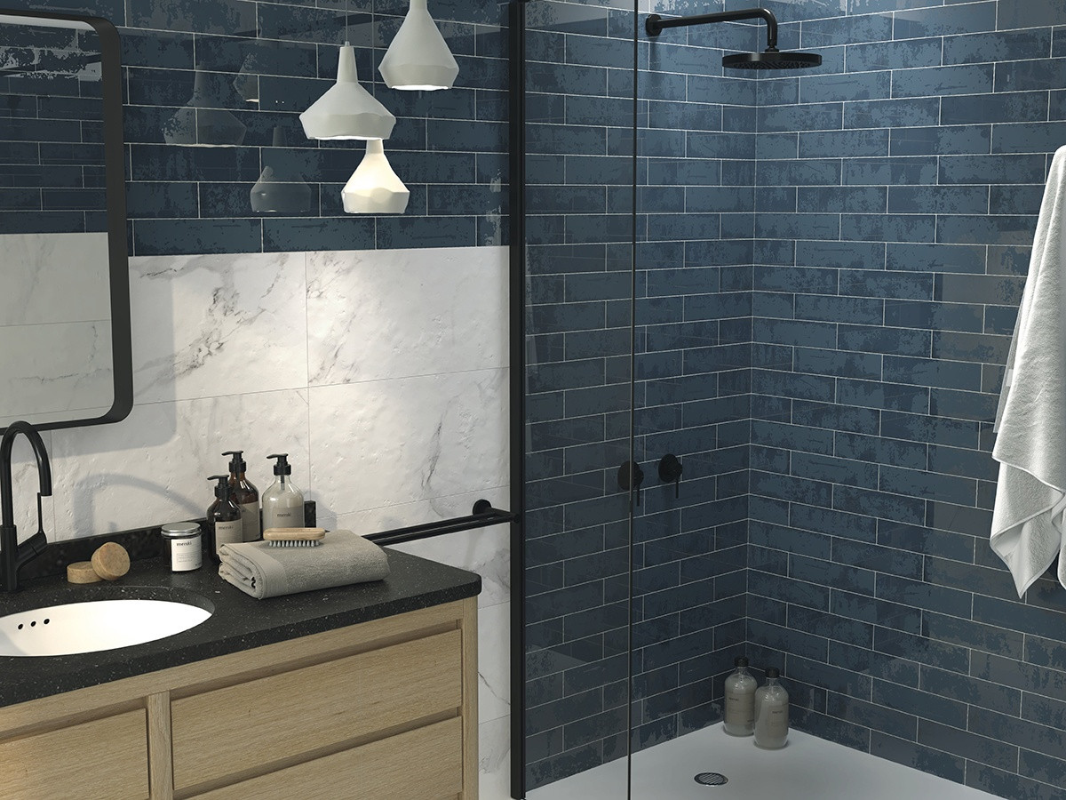 Ironworks 3 x 12 Blue Subway Tile Glossy SSN-1868