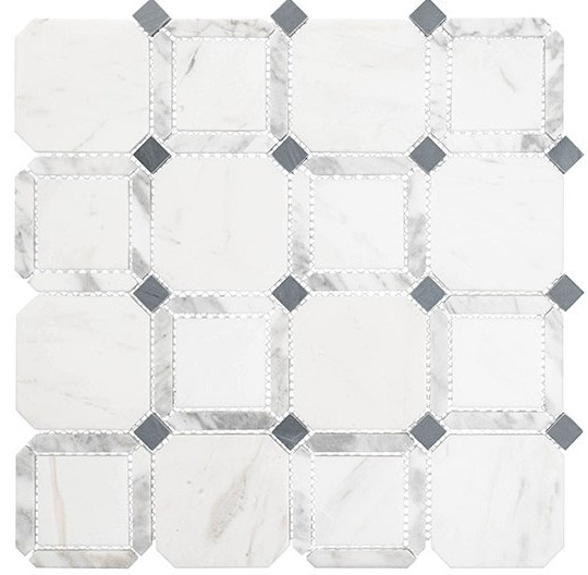 Xakea Series Waterjet Marble Mosaic XKA-1041 Gambit – Carrara