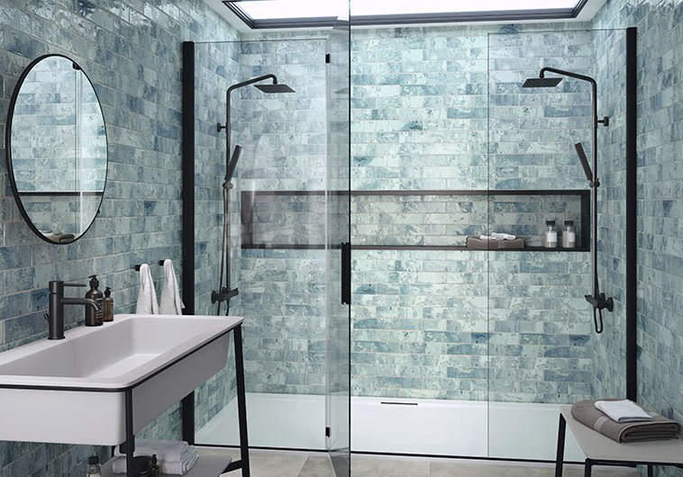 Rain Drops 3 x 12 colorful ceramic tile RD263 Teal Sky