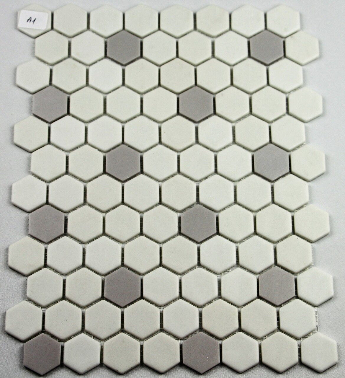 snack Hver uge appel Hearth Palace Recycled Glass Tile Hexagon Light Gray & White