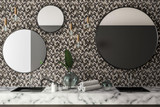 UBC Imagination Collection Yukon Range Herringbone 863-813 behind the bathroom sink backsplash UBC Imagination Collection Yukon Range Herringbone 863-813 behind the bathroom sink backsplash