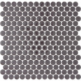Bella Glass Tiles Hearth Palace Penny Round Shiny Dark Gray HP1PRSDG