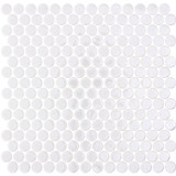 Bella Glass Tiles Hearth Palace Penny Round Opale White HP1PROW