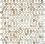 Onix Mosaico Hearth Palace Penny Round Kara Beige HP1PRKBG