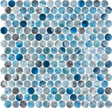 Onix Mosaico Hearth Palace Penny Round Kara Blue HP1PRKB