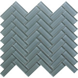 Mir Mosaic Pale Glossy 1 x 3 herringbone mosaic HB-095