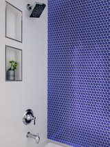 Mir Mosaic Tile Cobalt Blue penny round mosaic PN-012 shower wall tile