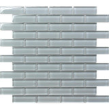 Mir Mosaic BR-092 Gray Cloud 1 x 3 subway tile mosaic