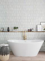 MIR Mosaic Allure Series White Rectangular AL-01WHT-R bathroom wall tile install MIR Mosaic Allure Series White Rectangular AL-01WHT-R bathroom wall tile install