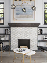 MIR Mosaic Allure Series White Hexagon AL-02WHT-H Fireplace install photo
