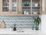 Ireland Series Marble Mosaic Galway IRD-LF05 kitchen backsplash tile install
