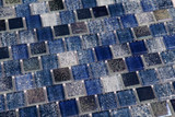 Essence Blue 1 x 1 NV0074 glass mosaic tile close up Essence Blue 1 x 1 NV0074 glass mosaic tile close up