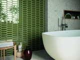 SSN-1605 Hampton Draper Juniper Glossy bathroom wall tile install