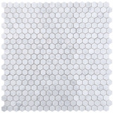NB603 Carrara Polished 2 x 2 Hexagon Marble Mosaic at BELK Tile 9 sheets together