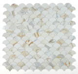 NB848 Fish Scale Calacatta Gold Polished Marble Mosaic 9 sheets together