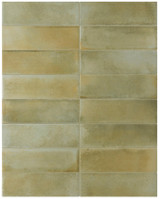 Equipe Raku Series Sage 2.5" x 8" Ceramic subway tile