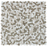 NB988 Sliced Pebble Smoke Marble Mosaic Tile 9 sheets together