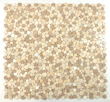 NB4118 Sliced Pebble Mix Brown Marble Mosaic Tile 9 sheets together