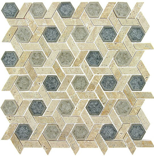 Bella Glass Tiles Tranquil Series Hexagon Mansion Drive