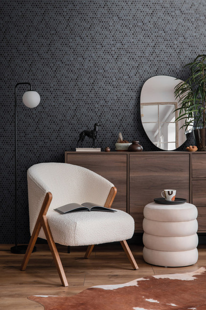 Onix Mosaico Hearth Palace Penny Round Nordic Stone HP1PRNS accent wall tile