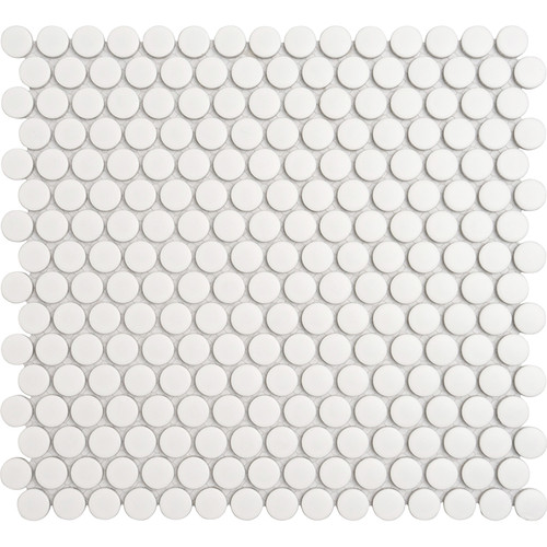 Porcelain Penny Round Mosaic Tile ORB-02WTM matte Rigel