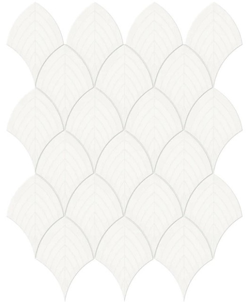 Anatolia Soho Tiles Scallop Mosaic tile 4501-0512-0 GLOSSY Canvas White