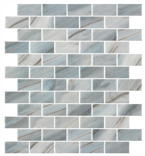 Onix mosaico 1 x 2 Brick Recycled Glass Tile Mosaic Bari HP12BB/5958