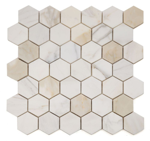NB829 Calacatta Gold Honed 2 x 2 hexagon Marble Mosaic at BELK Tile NB829 Calacatta Gold Honed 2 x 2 hexagon Marble Mosaic at BELK Tile